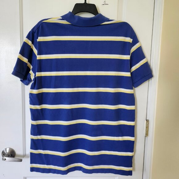 Ralph Lauren Golf Shirt Men Sz XL Yellow blue Striped Stretch Cotton Pony Logo - Picture 10 of 10